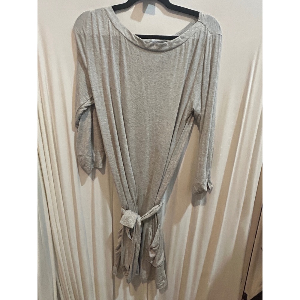 J. Crew Women's Gray 3/4 Sleeve Belted Pocket Dress Casual Comfy Size S